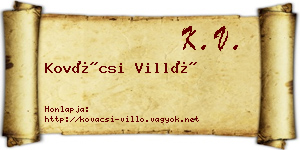 Kovácsi Villő névjegykártya